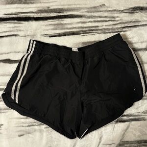 Danskin Now Women's Black Athletic Shorts with White Stripes